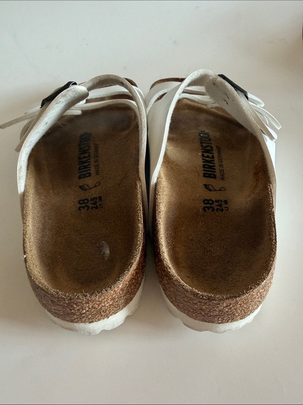 Birkenstock Florida Birko-Flor White Three Straps Slide Sandals size 7 L - Picture 5 of 8